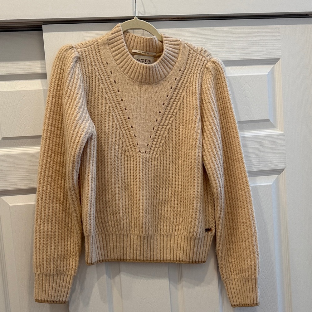 Scotch & Soda Beige Crewneck Sweater